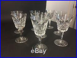 Set of 8 WATERFORD LISMORE CUT CRYSTAL CLARET WINE GLASSES 5 7/8 No Reserve