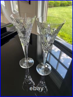Set of 8 Waterford Champagne Toasting Flutes Millennium Collection (SEE VIDEO)