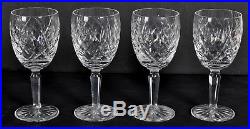 Set of 8 Waterford Crystal Avoca Water Goblet Glasses Criss Cross Cut Base Cozy