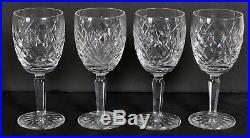 Set of 8 Waterford Crystal Avoca Water Goblet Glasses Criss Cross Cut Base Cozy