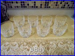 Set of 8 Waterford Crystal Kildare Old Fashioned 9 oz Tumbler Glasses -Excellent