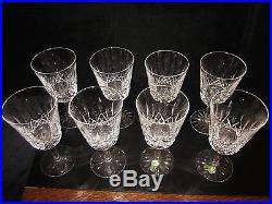 Set of 8 Waterford Crystal LISMORE Water Goblets 6 7/8