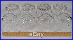 Set of 8 Waterford Crystal Lismore Pattern 9 oz Old Fashioned Glasses Round Base