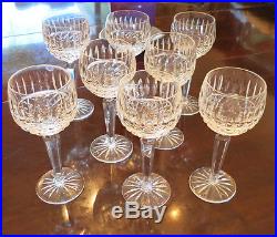 Set of 8 Waterford Crystal Lismore Wine Hock Glasses