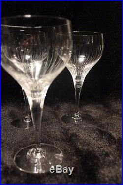 Set of Eight Rosenthal Lotus Cut Water Goblet Crystal Glasses