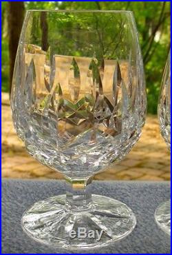 Set of FOUR Waterford Irish Crystal LISMORE Brandy Snifter Goblets Mint
