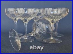 Set of Six Vintage Orrefors Crystal Prelude Clear Stem Champagne/Sherbet Glasses