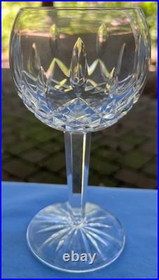 Set of TWO Waterford Crystal Lismore Hock Balloon Wine Goblets Mint