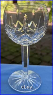 Set of TWO Waterford Crystal Lismore Hock Balloon Wine Goblets Mint