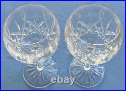 Set of TWO Waterford Crystal Lismore Hock Balloon Wine Goblets Mint