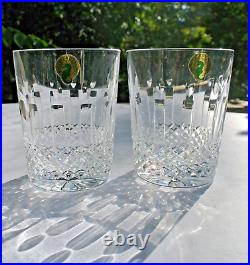 Set of Two Waterford Crystal Happy Birthday Double Old Fashioned Glasses 12 oz