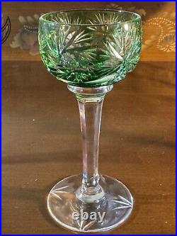 Set of Vintage Bohemian Cut-to-Clear Crystal Goblets Multicolor Starburst Design Set of Vintage Bohemian Cut-to-Clear Crystal Goblets Multicolor Starburst Design