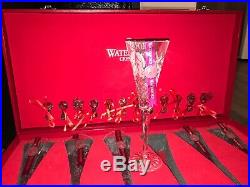 Set of Waterford Crystal 12 Days of Christmas Champagne Flutes