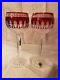 Set of Waterford Crystal Clarendon Ruby Red Cut to Clear Hock Wine Glass Goblets