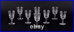 Set of eight French port wine glasses in crystal glass. Ca 1900