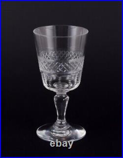 Set of eight French port wine glasses in crystal glass. Ca 1900