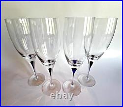 Set(s) of 4 Orrefors INTERMEZZO Blue Claret Wine Glasses Crystal 8.75 Sweden
