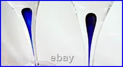 Set(s) of 4 Orrefors INTERMEZZO Blue Claret Wine Glasses Crystal 8.75 Sweden