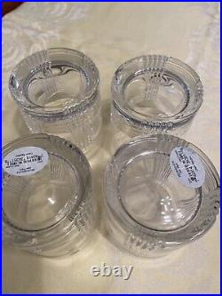 Signed Ralph Lauren Glen Plaid Set Of 4 Crystal Double Old Fashioned Glasses New