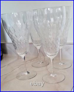 Signed Rosenthal Motif Romance Set of 4 crystal Water Goblets, 7 5/8