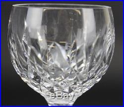 Signed Set 4 Waterford Cut Crystal Lismore Art Glass Wine Hock Goblets with Box NR