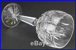 Signed Set 4 Waterford Cut Crystal Lismore Art Glass Wine Hock Goblets with Box NR
