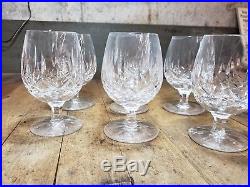 Signed Vintage Waterford Crystal Lismore set of 6 Brandy Snifters 5