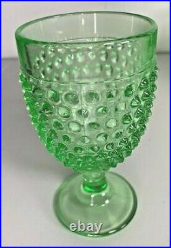 Smith Glass Company Hobnail Green Water Goblet Set of 10