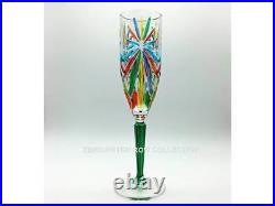 Sorrento Champagne Flutes Set/4 Hand Painted Venetian Glassware