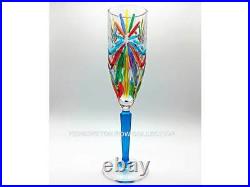 Sorrento Champagne Flutes Set/6 Hand Painted Venetian Glassware