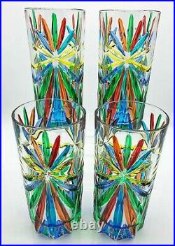 Sorrento Highball Glasses Set Of Four Hand Painted Venetian Glassware