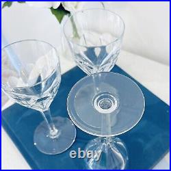 St Louis Bristol French Crystal 7 Burgundy Wine Glasses Stems Set of 3 Signed
