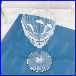 St Louis Bristol French Crystal 7 Burgundy Wine Glasses Stems Set of 3 Signed