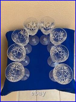 St Louis France Vintage Crystal Chantilly Set 8 Wine Glasses 7 New Condition