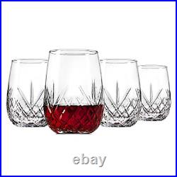 Stemless Wine Glasses Set Of 4 Glassware Vintage Drinking Crystal White Italian