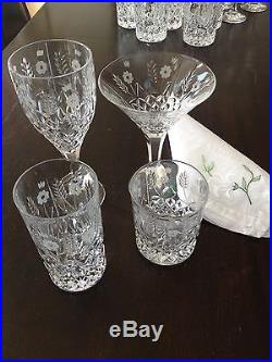 Stephanie by GODINGER Handcrafted Lead Crystal Glasses Set 32 pcs