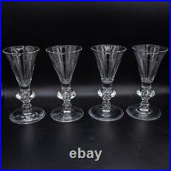 Steuben Glass Crystal 7737 Sherry Glasses Set of 4 5 1/8 FREE USA SHIPPING