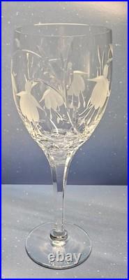 Stuart Crystal CASCADE Claret Wine Glass Set of 6 Beautifully Etched Fuchsias