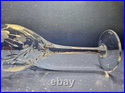 Stuart Crystal CASCADE Claret Wine Glass Set of 6 Beautifully Etched Fuchsias