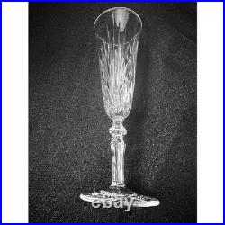 Stuart Crystal Chelsea Champagne Flutes Set of 5 Cut Glass Stemware 8 inch Clear