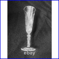 Stuart Crystal Chelsea Champagne Flutes Set of 5 Cut Glass Stemware 8 inch Clear