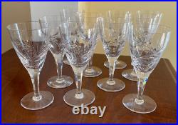 Stuart England Crystal Windemere Wine Goblets 6in Glassware Set of 10 With Case