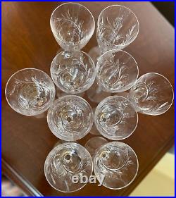 Stuart England Crystal Windemere Wine Goblets 6in Glassware Set of 10 With Case