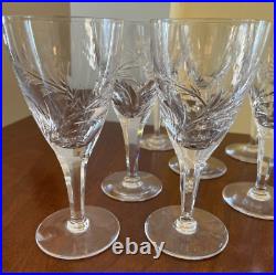 Stuart England Crystal Windemere Wine Goblets 6in Glassware Set of 10 With Case