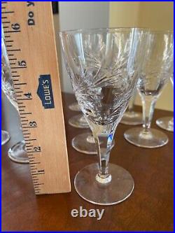 Stuart England Crystal Windemere Wine Goblets 6in Glassware Set of 10 With Case