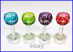 Stunning Set 4 Multicolored NACHTMANN Traube Crystal Wine Goblets Grapes 4 3/8