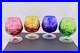 Stunning Set Of 4 Nachtmann Cut To Clear Multicolor Crystal Brandy Snifters-mint