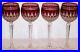 Stunning Set Of 4 Signed Waterford Crystal Clarendon Ruby Red Wine Hock Glasses