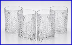 Stunning Set of 4 Vintage Ralph Lauren Crystal HERRINGBONE 4 1/8 Old-Fashioned