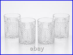 Stunning Set of 4 Vintage Ralph Lauren Crystal HERRINGBONE 4 1/8 Old-Fashioned